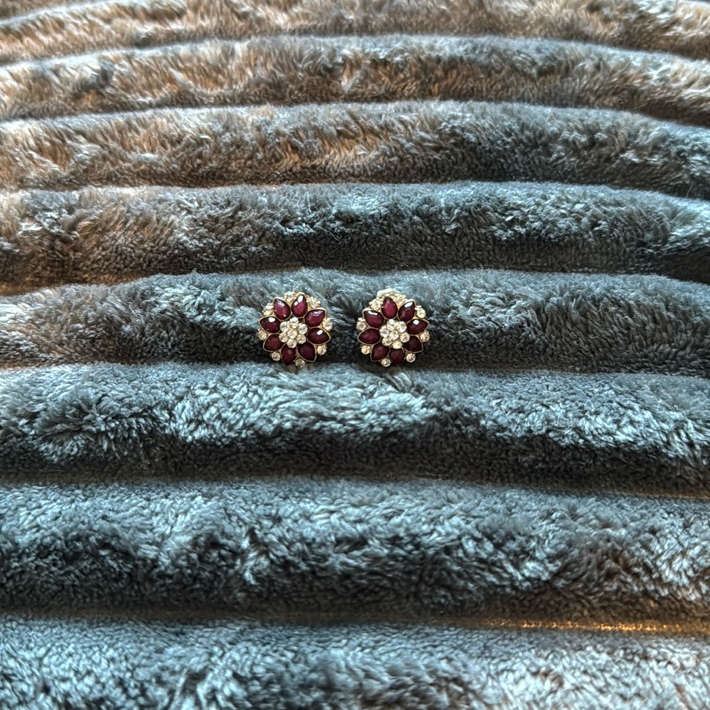 Maroon Statement Earrings